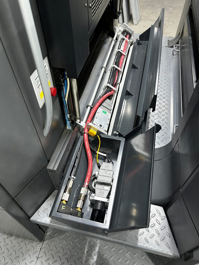 The pictures show LeoLED being installed on a Heidelberg CX102.